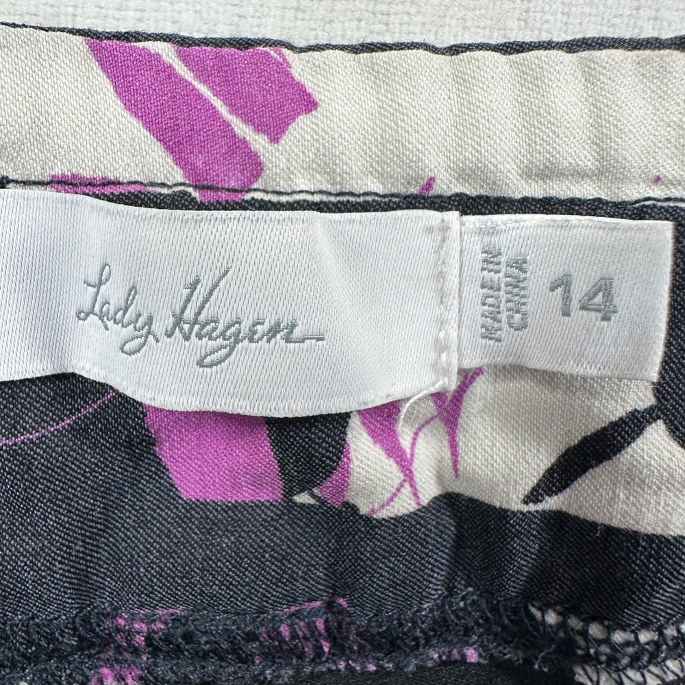 Lady Hagen Golf Skort 14 Purple Floral Striped Active Skirt Athletic Golfcore - Picture 4 of 11
